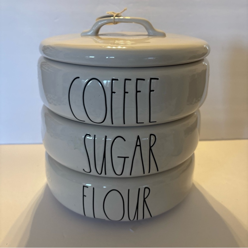 Stackable Ceramic Canister Set - White